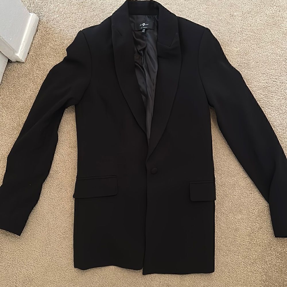 7 for all mankind black blazer, brand-new XS